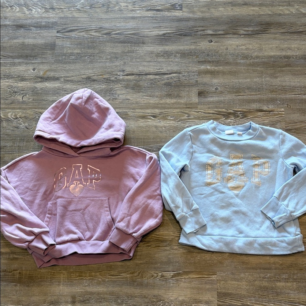 GAP Kids Mauve and Light Blue Sweatshirts